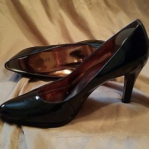 Black, patent pumps